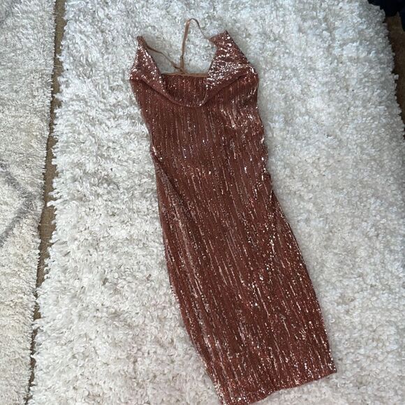 Naked Wardrobe Sequin Mini with Thigh Split, SZ M - Picture 6 of 9